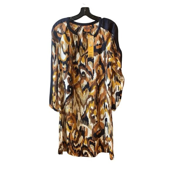 NWT Tory Burch Silk Orange Brown Sheath Meyer dress size 8 - Picture 3 of 7